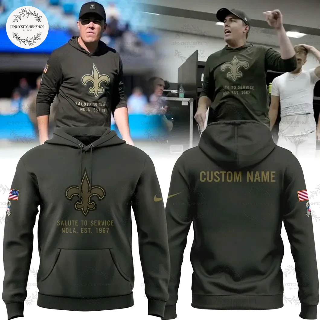 New Orleans Saints x Coach Kellen Moore 2025 Salute to Service Hoodie New Orleans Saints x Coach Kellen Moore 2025 Salute to Service Hoodie