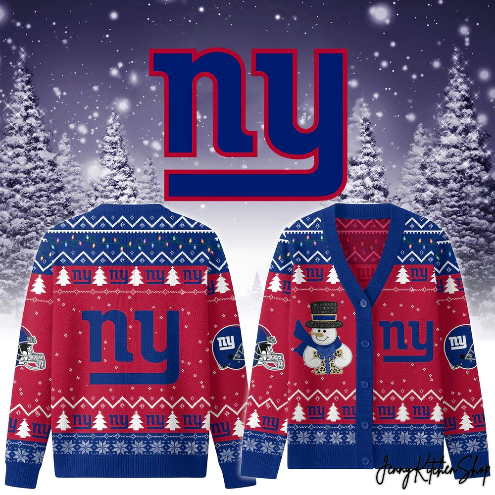 New York Giants Christmas Cozy Cardigan Sweater