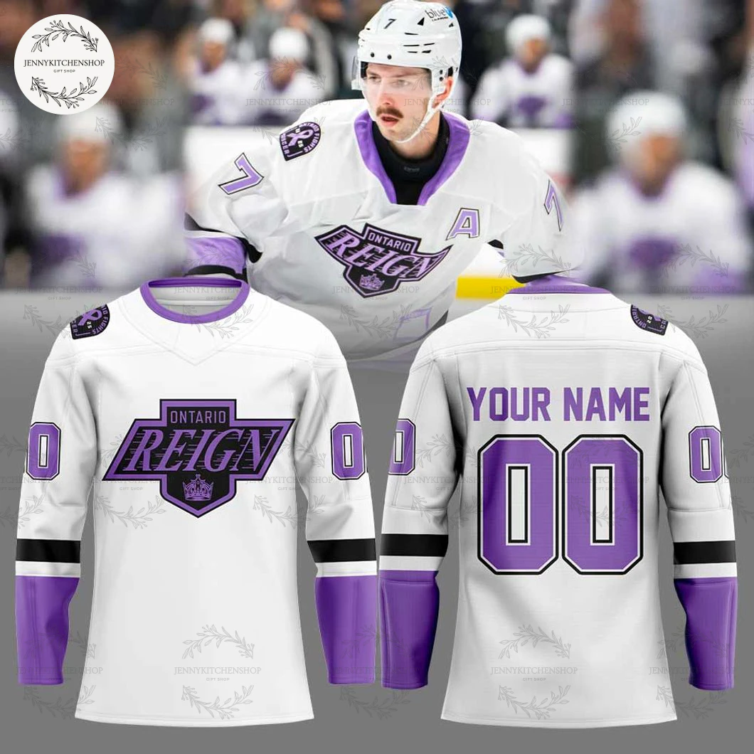 Ontario Reign 2025 Fights Cancer Uniform Hockey Jersey