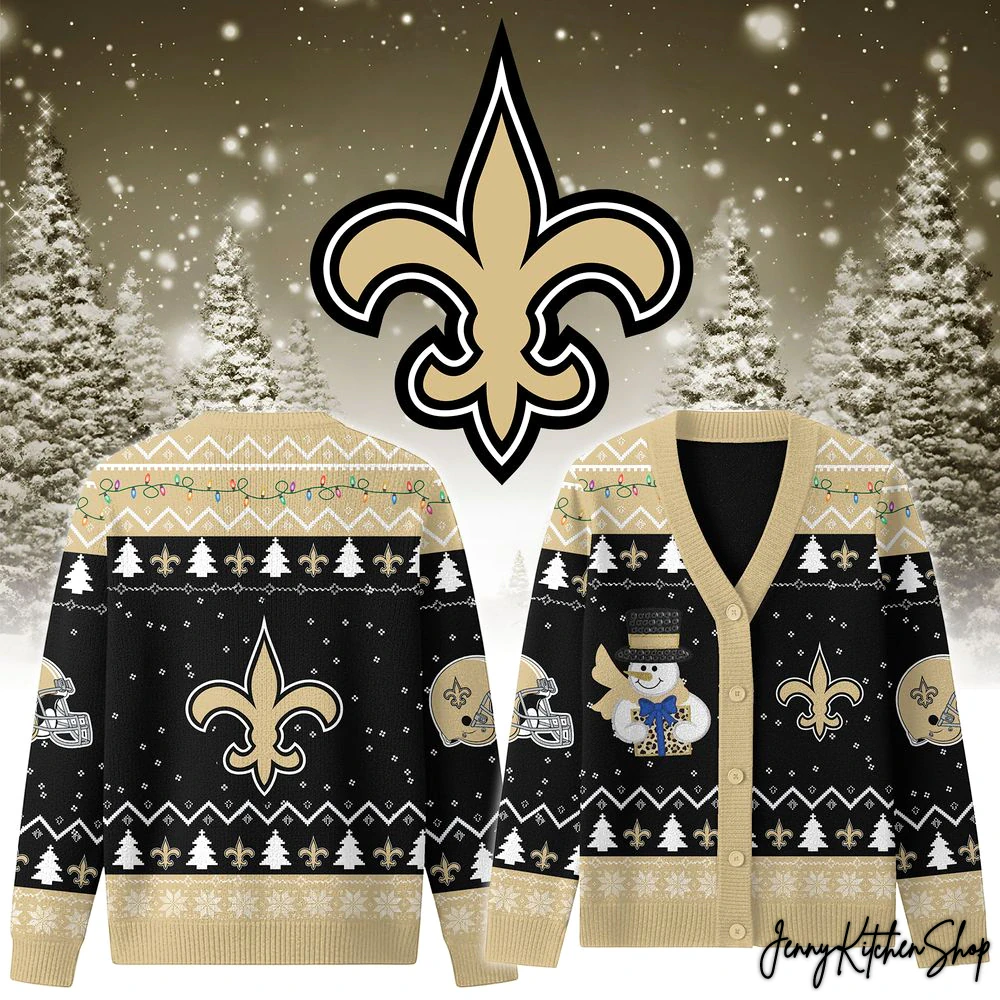 Orleans Saints Christmas Cozy Cardigan Sweater Orleans Saints Christmas Cozy Cardigan Sweater