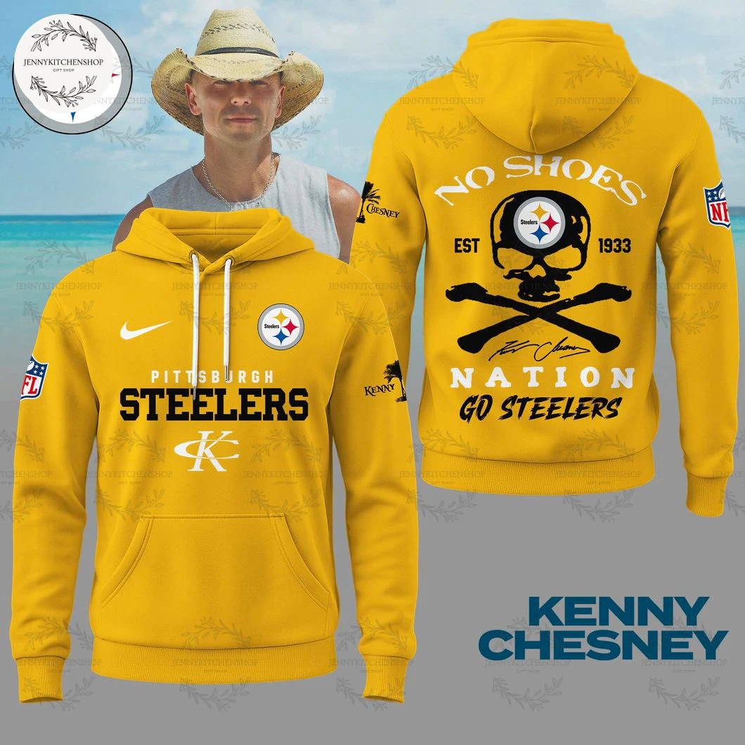 Pittsburgh Steelers x Kenny Chesney 2025 No Shoes Nation Yellow T-Shirt