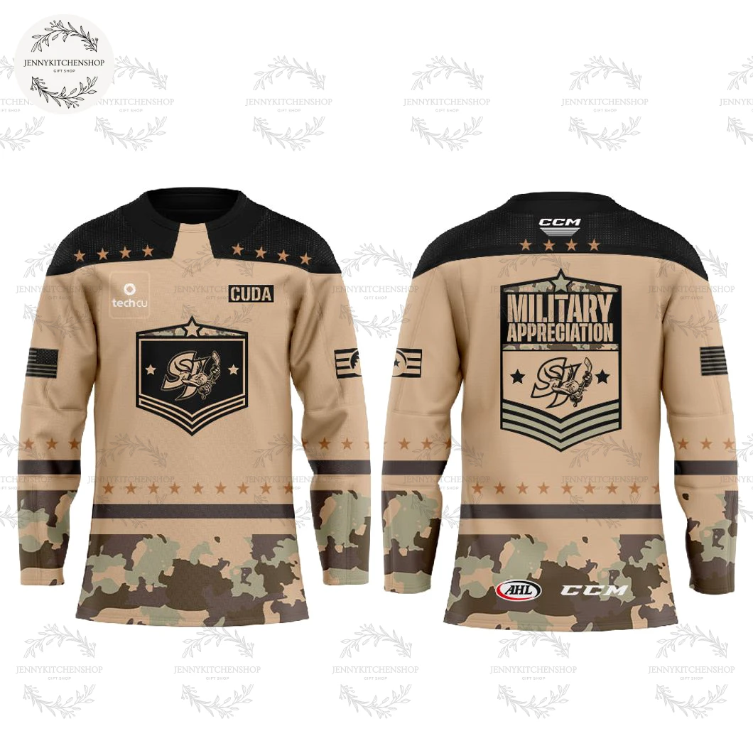 San Jose Barracuda 2025 Veterans Day Hockey Jersey