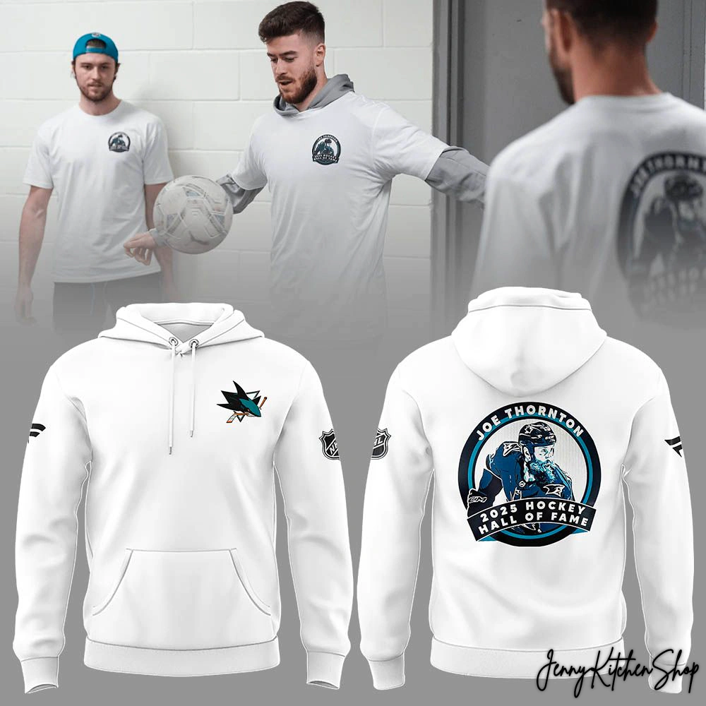 San Jose Sharks Joe Thornton 2025 Hockey Hall Off Fame Hoodie
