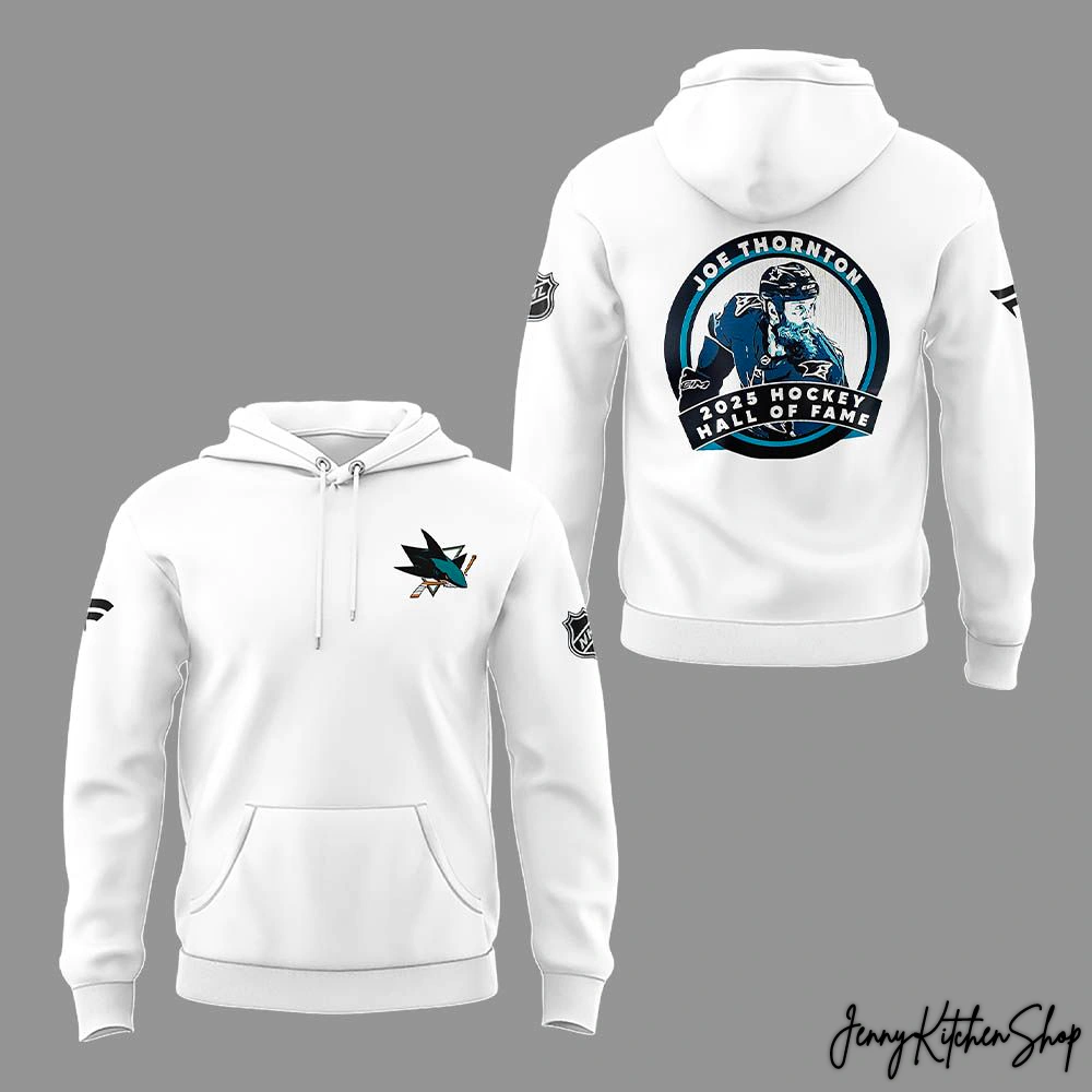 San Jose Sharks Joe Thornton 2025 Hockey Hall Off Fame Hoodie