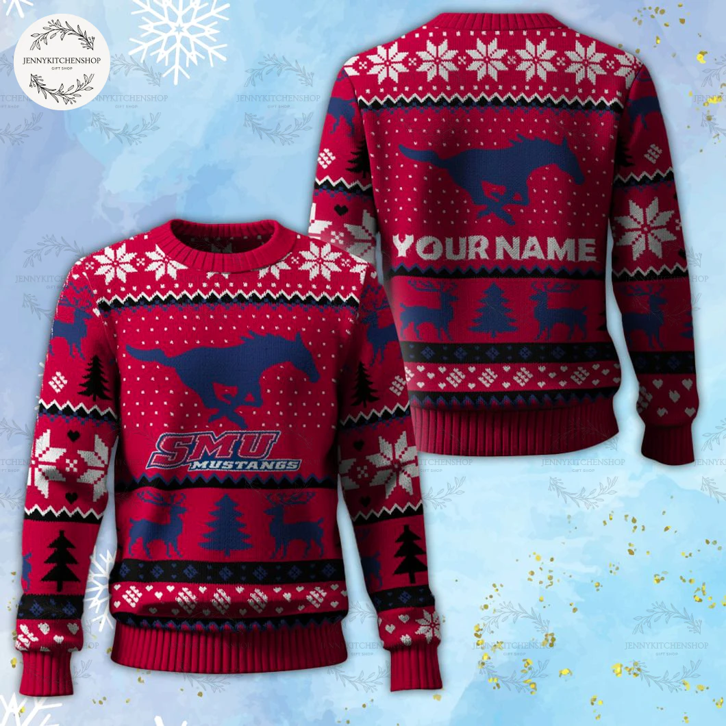 SMU Mustangs Christmas Beautiful Ugly Sweater