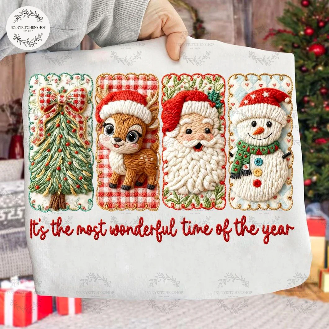 Snowman Plaid Realistic Yarn Beautiful Christmas T-Shirt, Sweatshirt