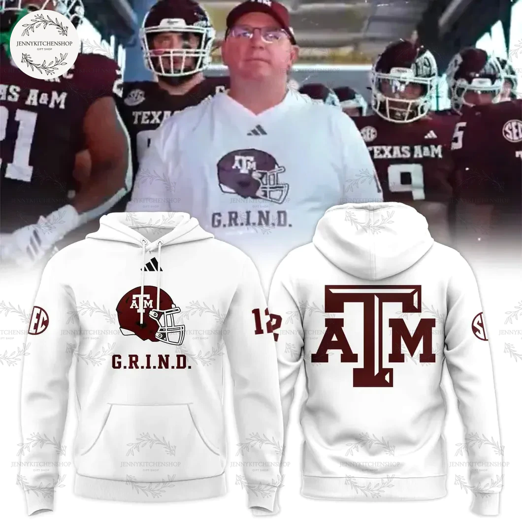 Texas A&M Aggies x Coach Mike Elko GRIND 2025 Hoodie