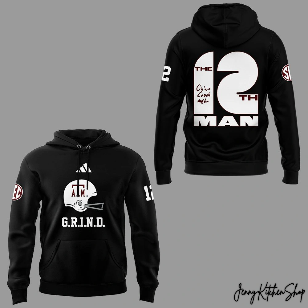 Texas A&M Aggies x Coach Mike Elko Grind 2025 Black Hoodie