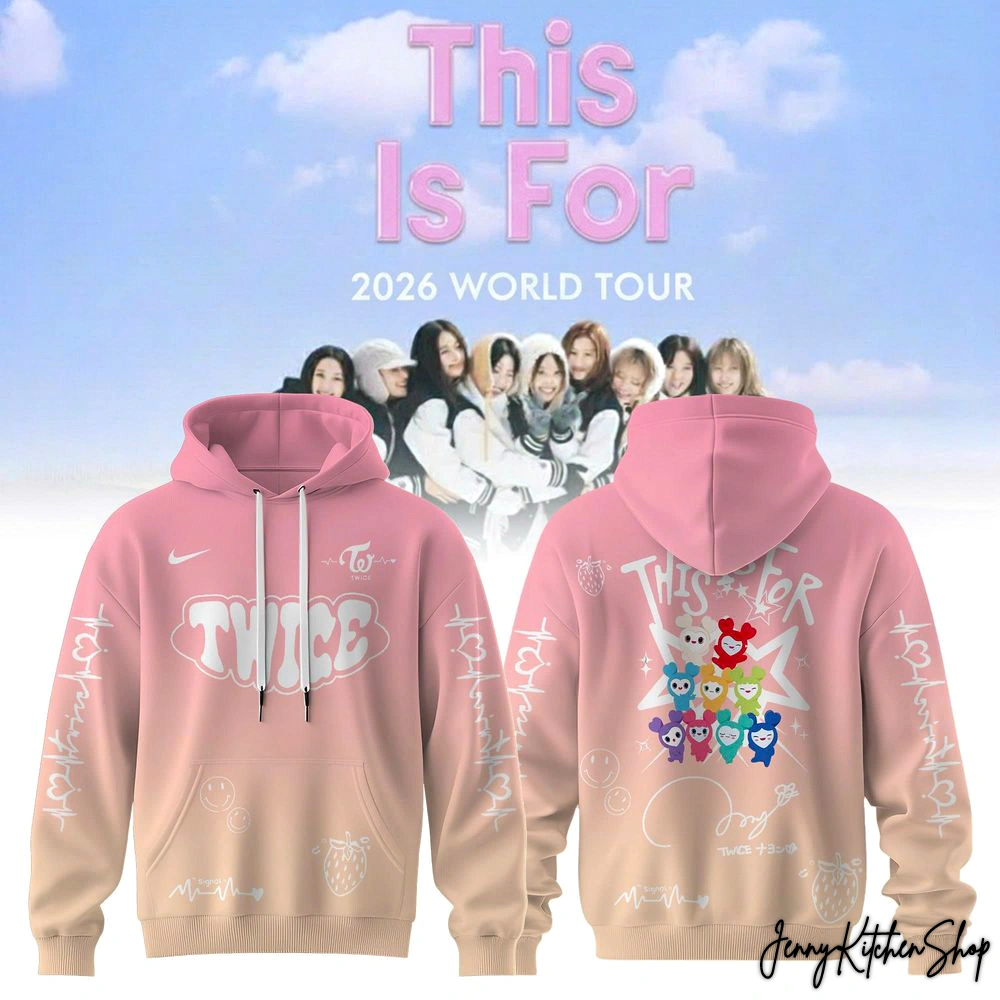Twice 2026 World Tour All Teams Pink Hoodie Twice 2026 World Tour All Teams Pink Hoodie