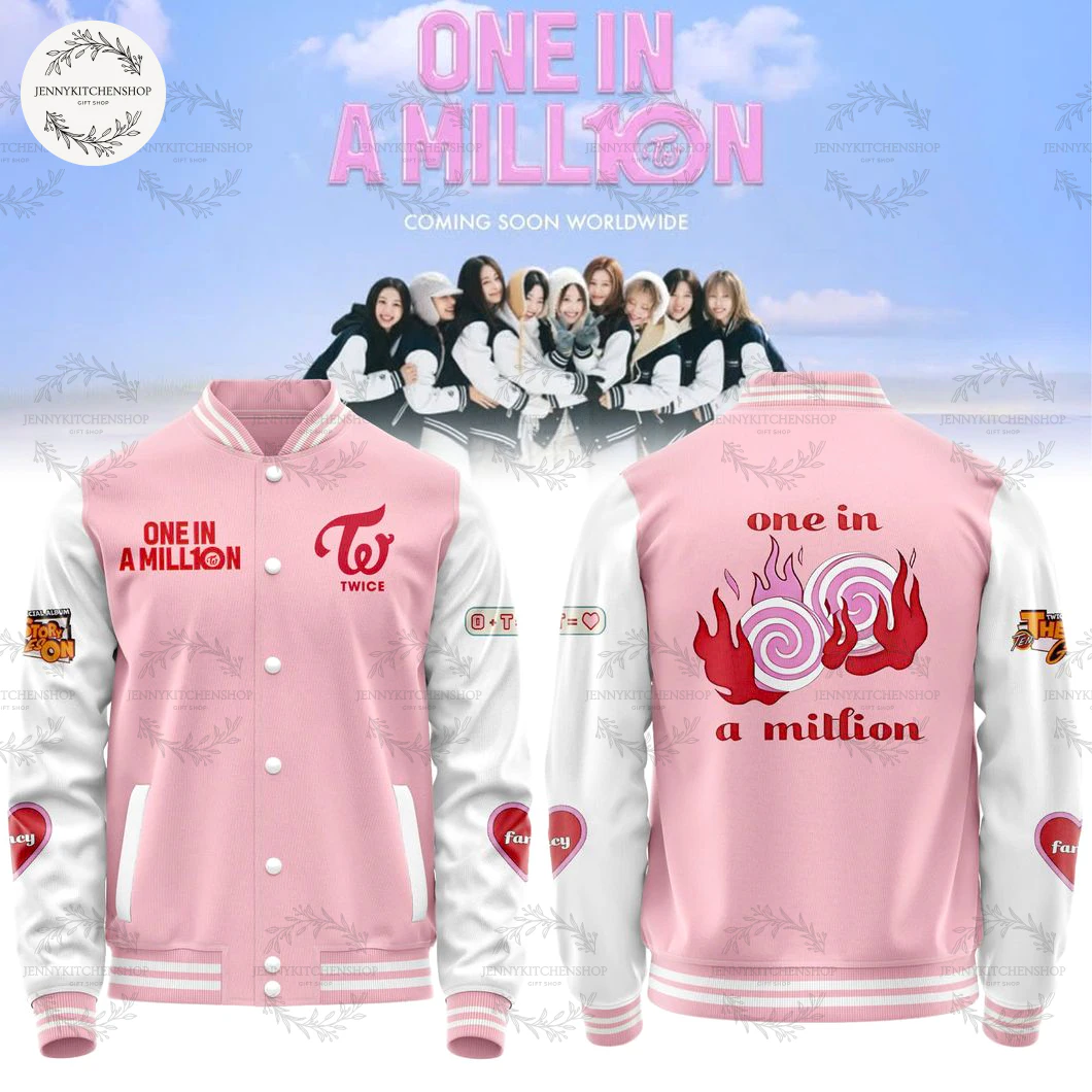 Twice One In A Million For Fans Pink Baseball Jacket