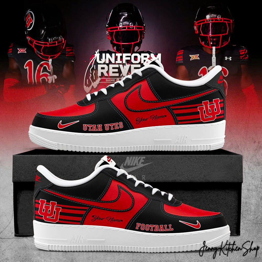 Utah Utes Black Throwbacks Custom AF1 Sneaker