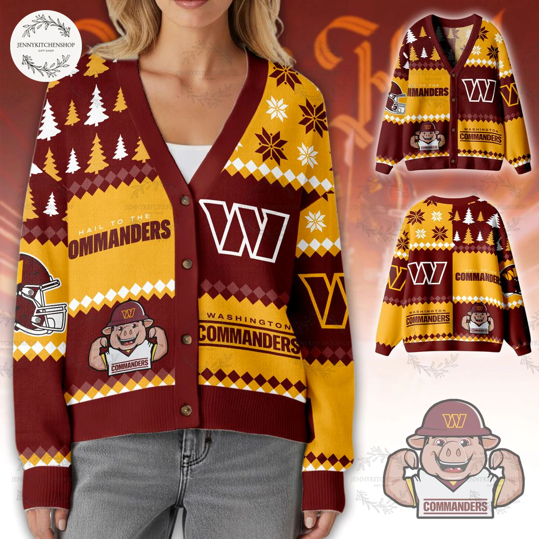 Washington Commanders New Edition Knitted Cardigan Sweater