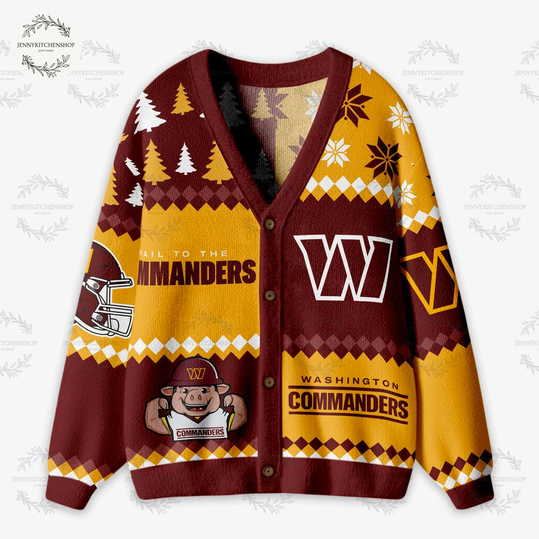 Washington Commanders New Edition Knitted Cardigan Sweater