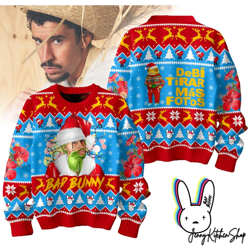 Bad Bunny Debi Tirar Mas Fotos Christmas Ugly Sweater
