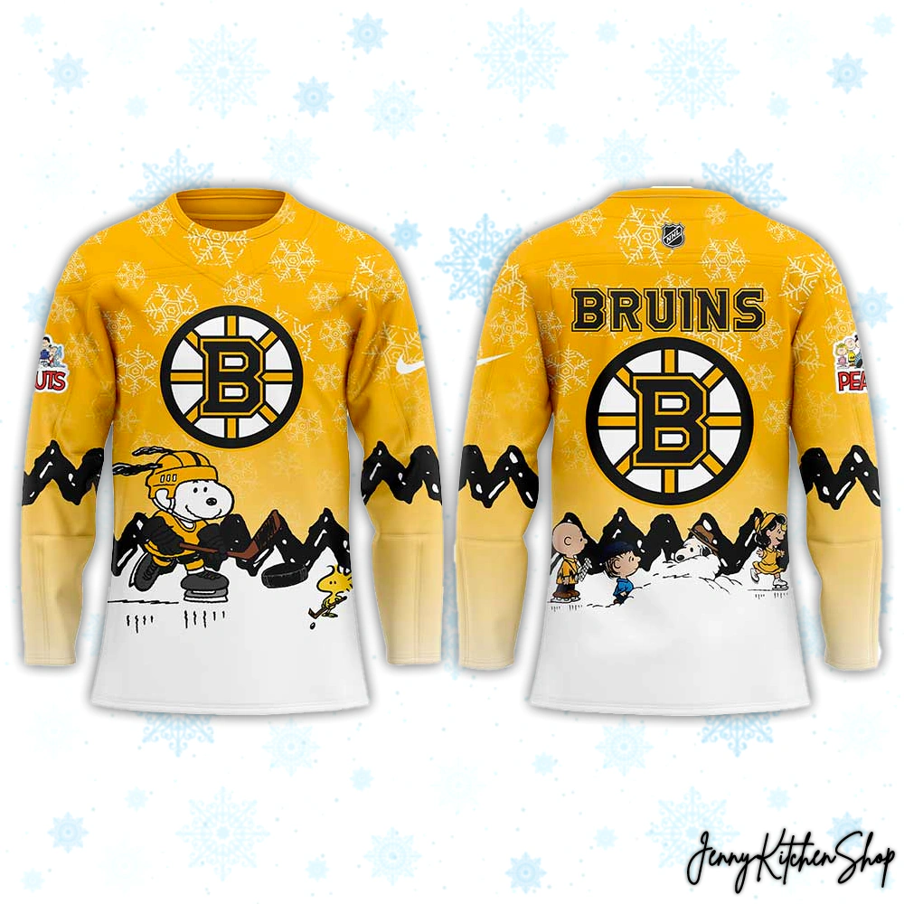 Boston Bruins Peanuts Winter Hockey Jersey