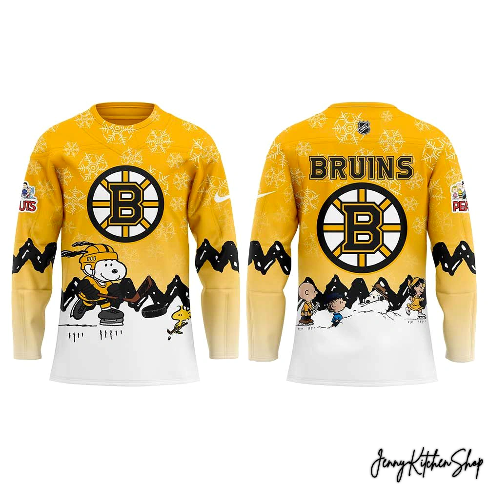 Boston Bruins Peanuts Winter Hockey Jersey