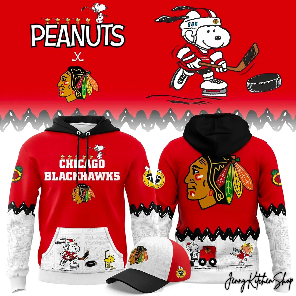 Chicago Blackhawks Peanuts Night Hoodie