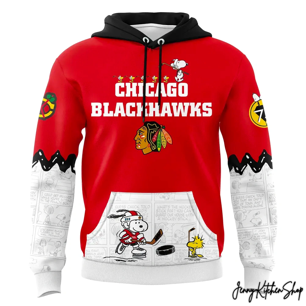 Chicago Blackhawks Peanuts Night Hoodie