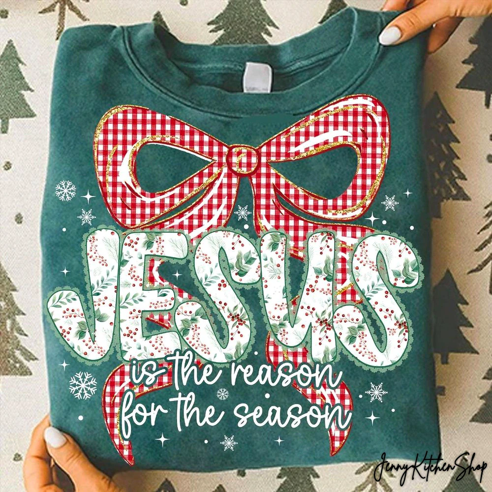 Coquette Floral Christmas Jesus Shirt
