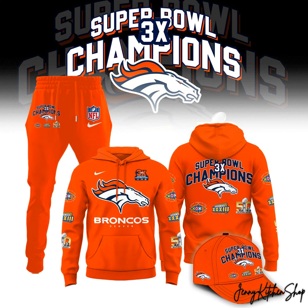 Denver Broncos 3x Super Bowl Champions Collection Hoodie