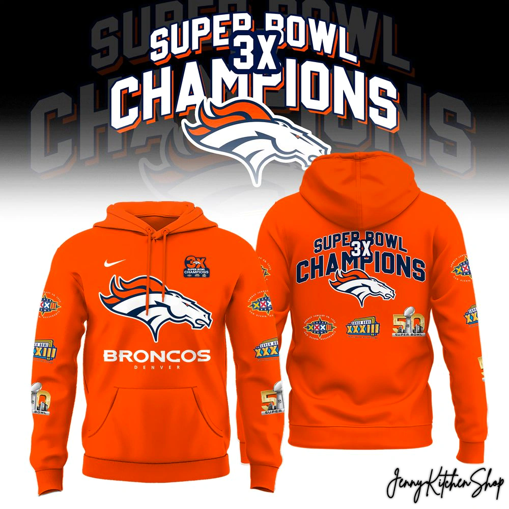 Denver Broncos 3x Super Bowl Champions Collection Hoodie