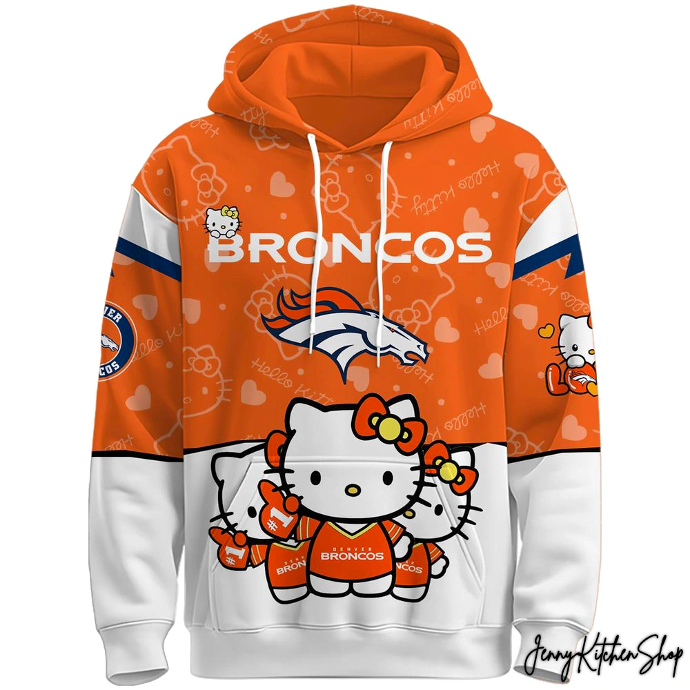Denver Broncos Hello Kitty Limited Orange Hoodie