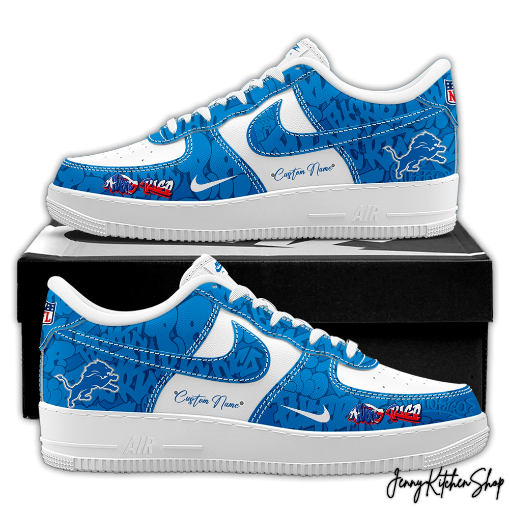 Detroit Lions Puerto Rican Special Custom AF1 Shoes