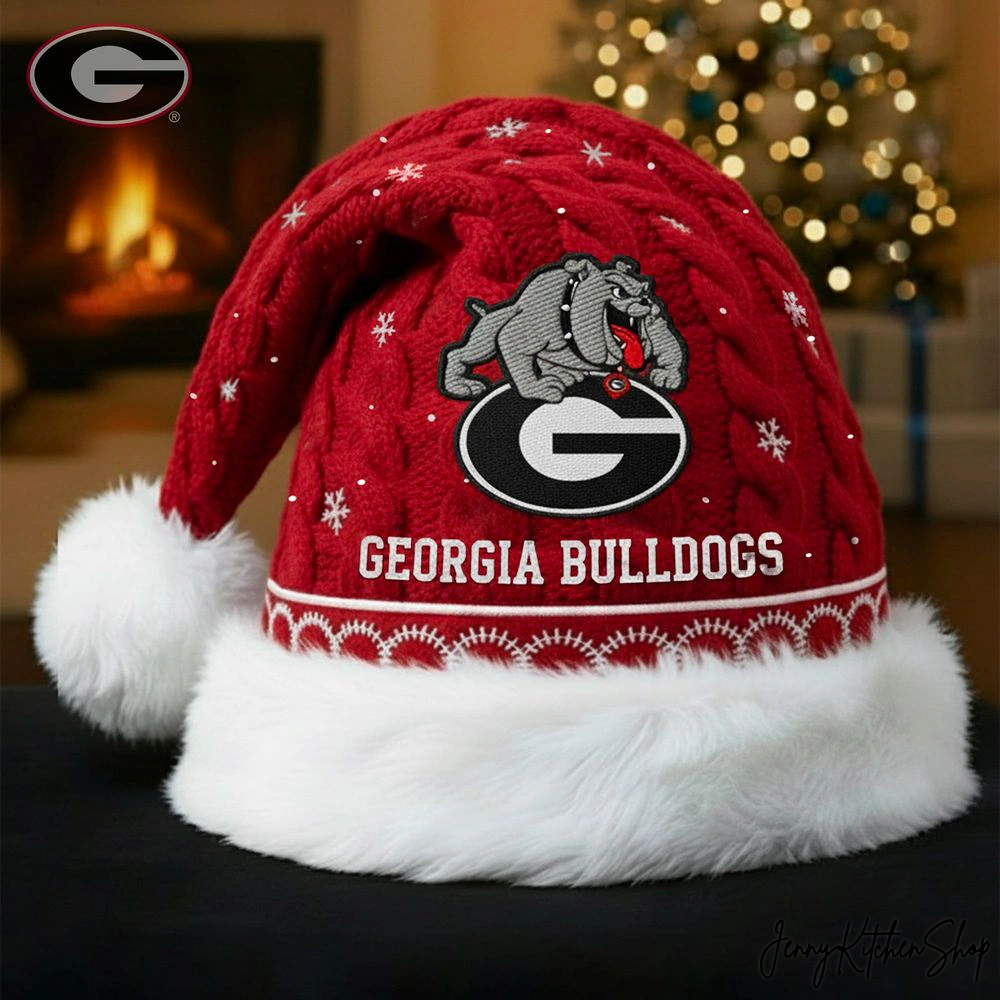 Georgia Bulldogs Christmas Fans Santa Hat