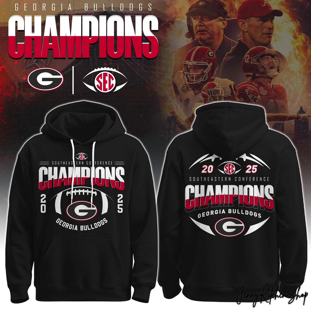 Georgia Bulldogs Football SEC Champions 2025 Hoodie