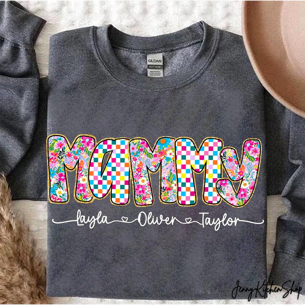 Glitter Mammy Nene Granny Floral Shirt