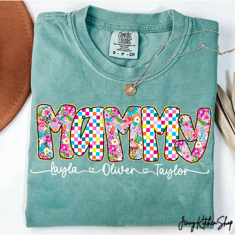 Glitter Mammy Nene Granny Floral Shirt