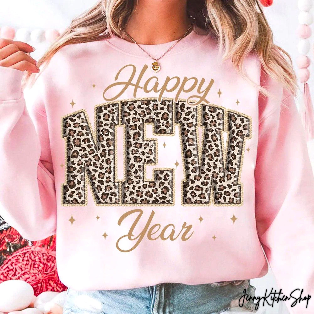 Happy New Year 2026 Black And Gold Sequins Shirt