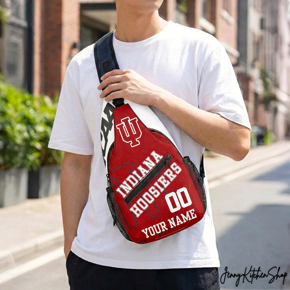Indiana Hoosiers Football Personalized Sling Bags