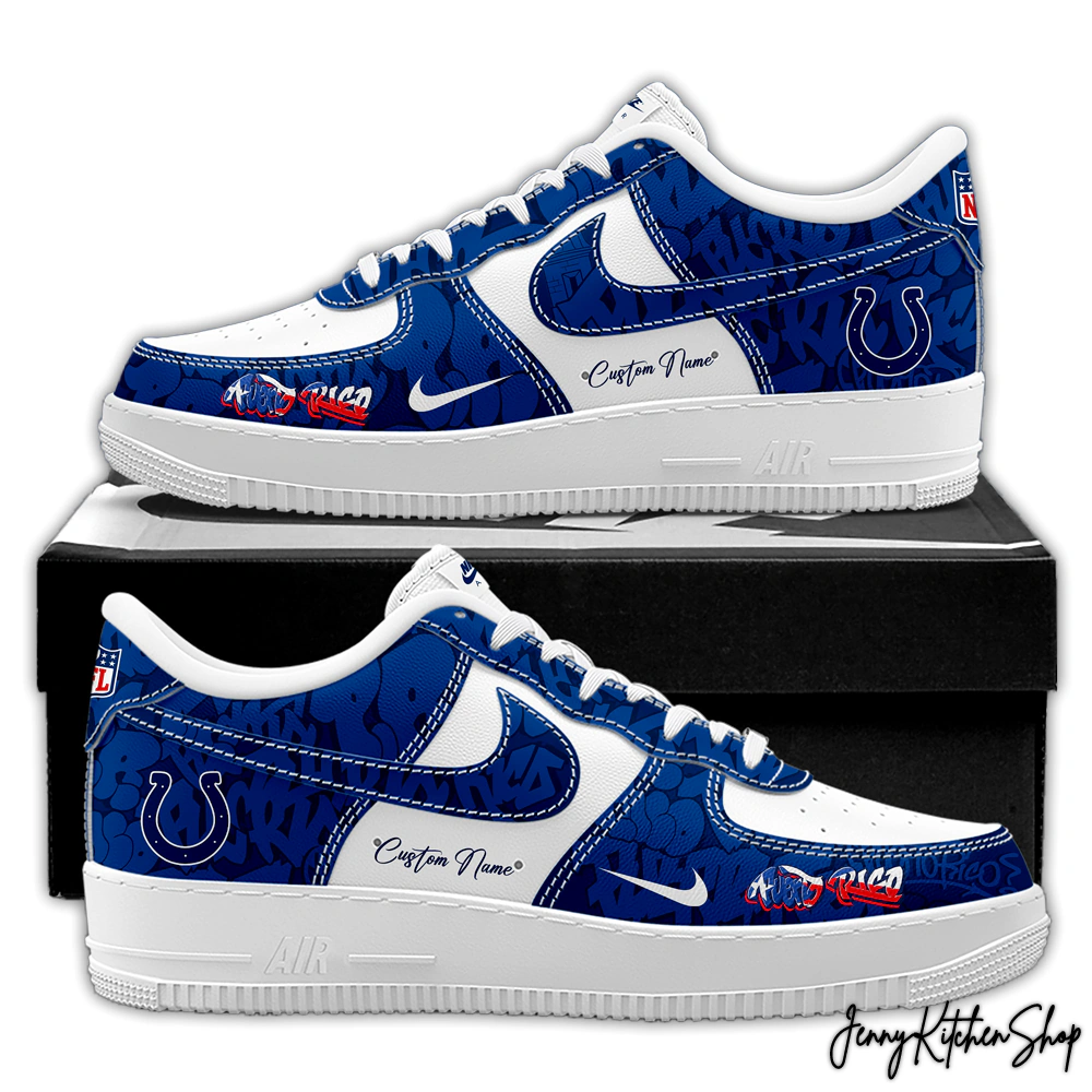 Indianapolis Colts Puerto Rican Special Custom AF1 Shoes