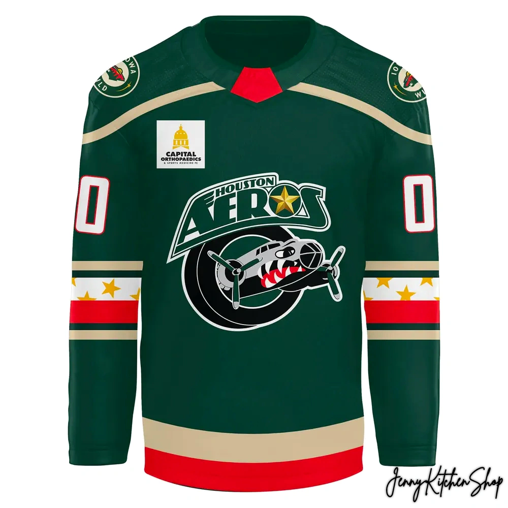 Iowa Wild Iowa Aeros Auction Hockey Jersey