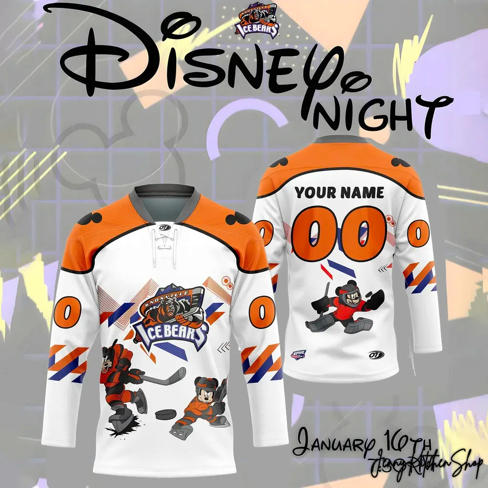 Knoxville Ice Bears x Mickey Mouse 2026 Hockey Jersey Knoxville Ice Bears x Mickey Mouse 2026 Hockey Jersey
