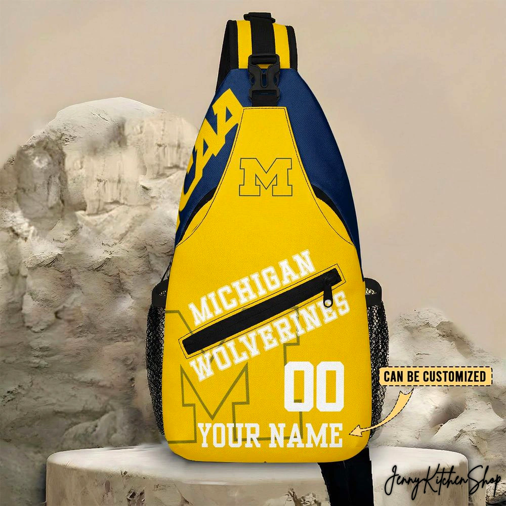 Michigan Wolverines Football Personalized Sling Bags