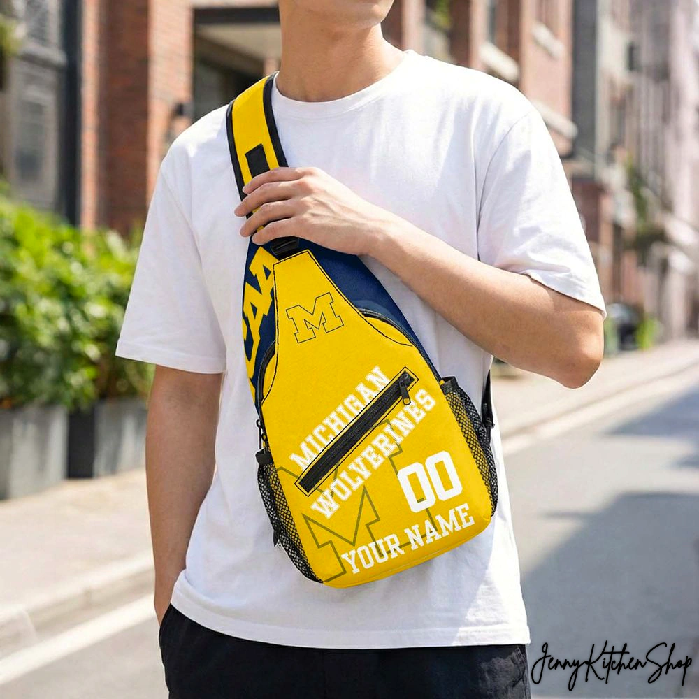 Michigan Wolverines Football Personalized Sling Bags