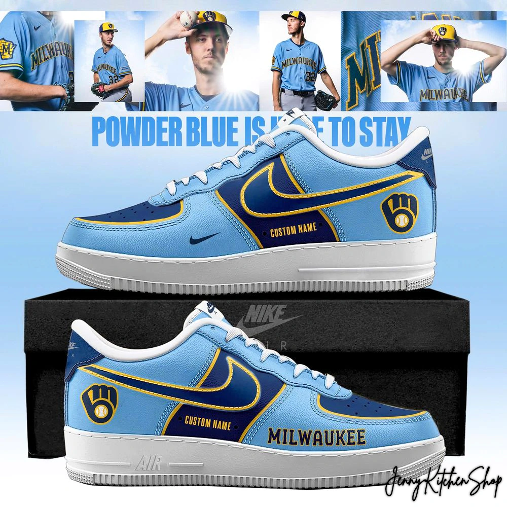 Milwaukee Brewers 2026 Powder Blue AF1 Custom Sneaker