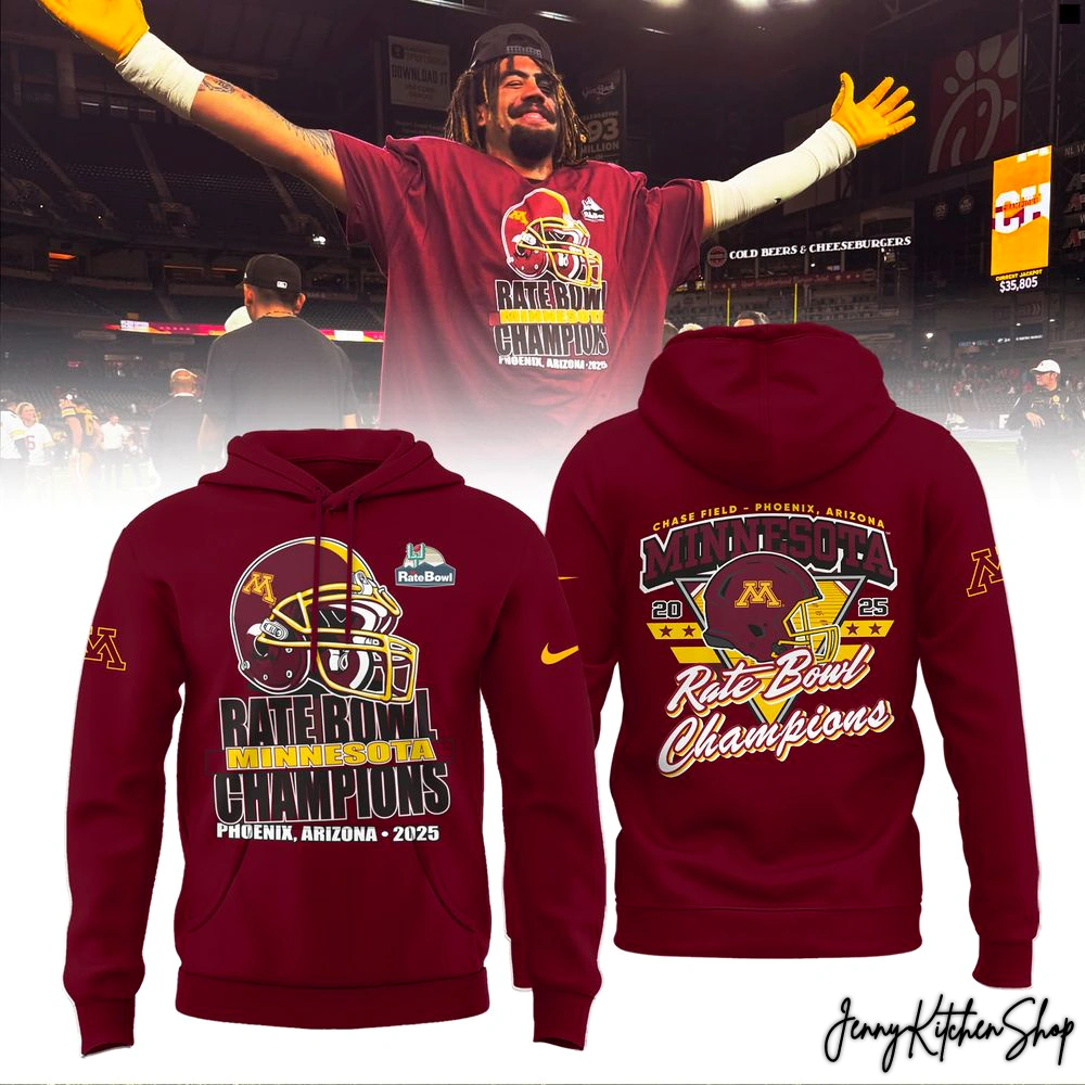 Minnesota Golden Gophers 2025 Rate Bowl Champions Collection Shirt