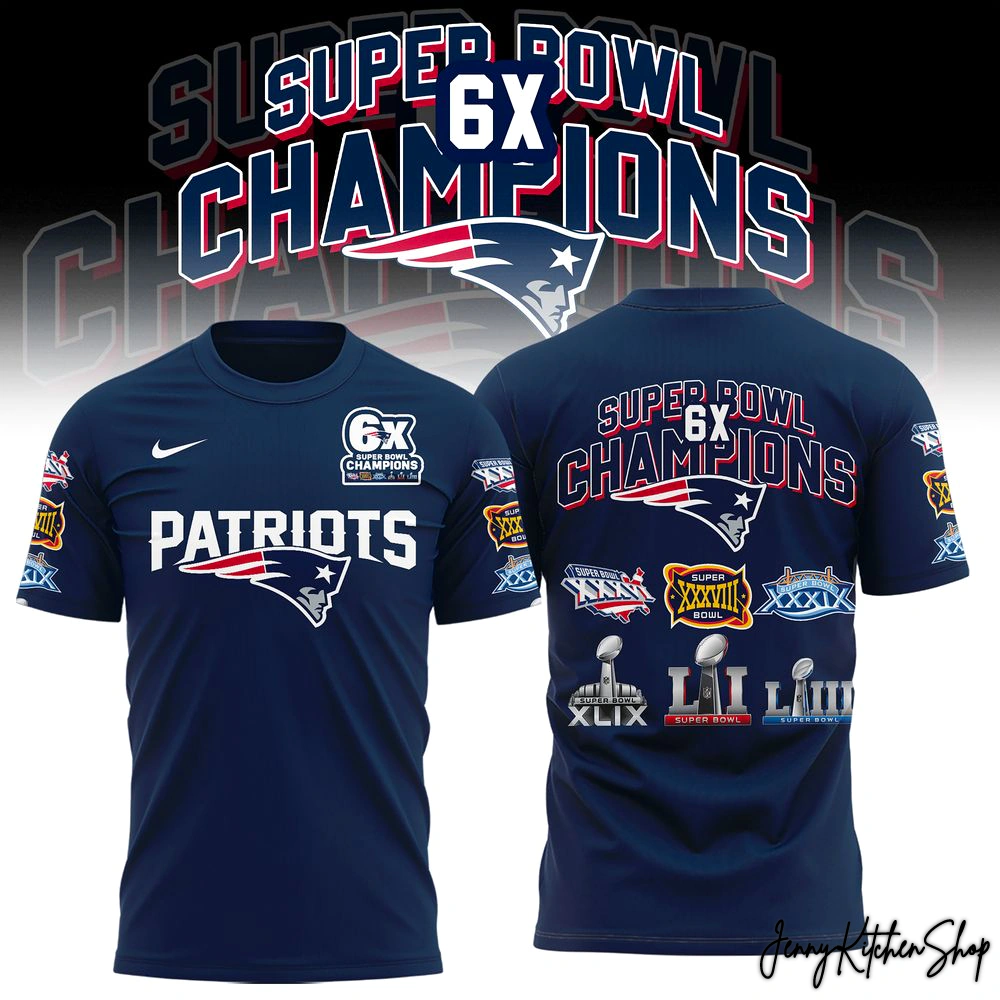 New England Patriots 6x Super Bowl Champions 2025-26 Hoodie