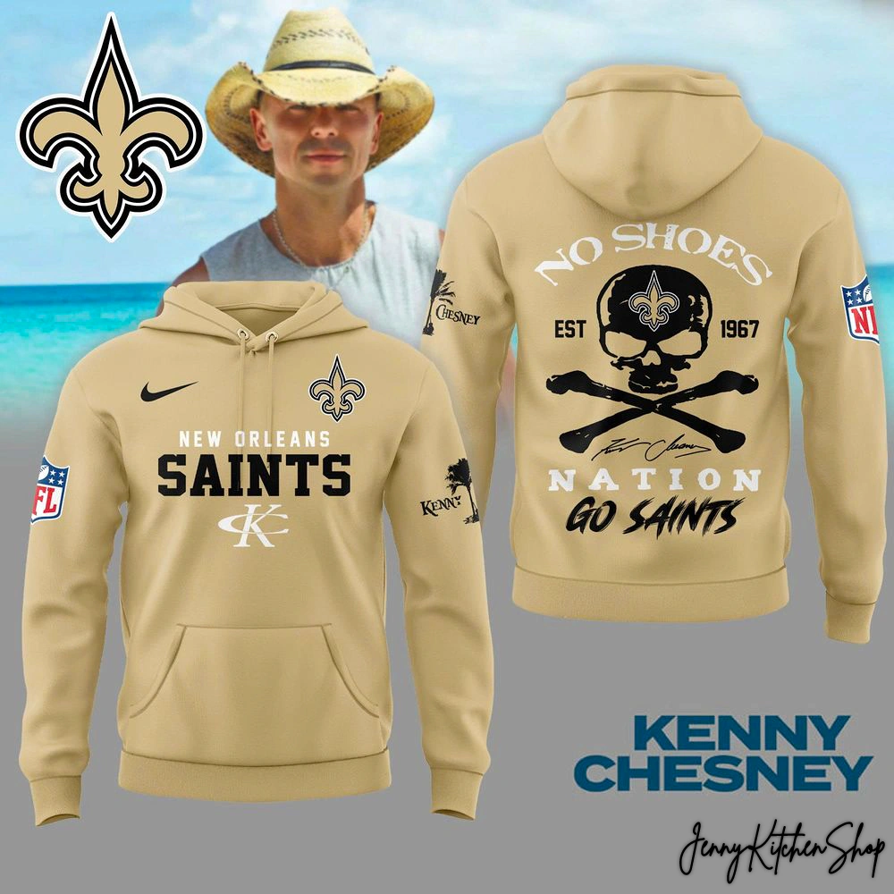 New Orleans Saints x Kenny Chesney No Shoes Limited Hoodie New Orleans Saints x Kenny Chesney No Shoes Limited Hoodie
