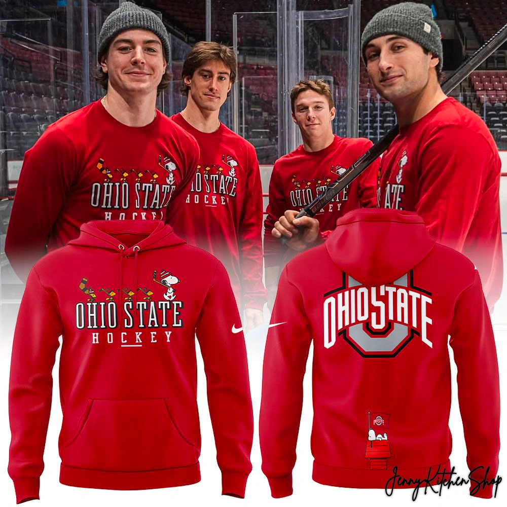 Ohio State Men Hockey Peanuts 2025 Red Hoodie Ohio State Men Hockey Peanuts 2025 Red Hoodie
