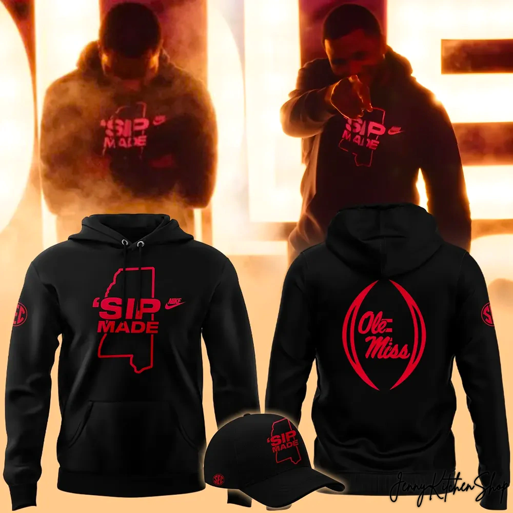 Ole Miss Football Sip Made Black Hoodie