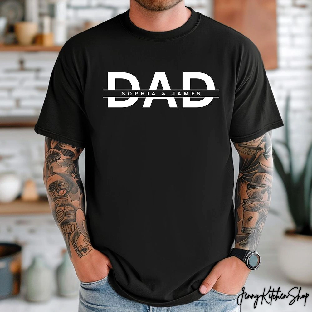 Personalized Dad Shirt With Kids Names
