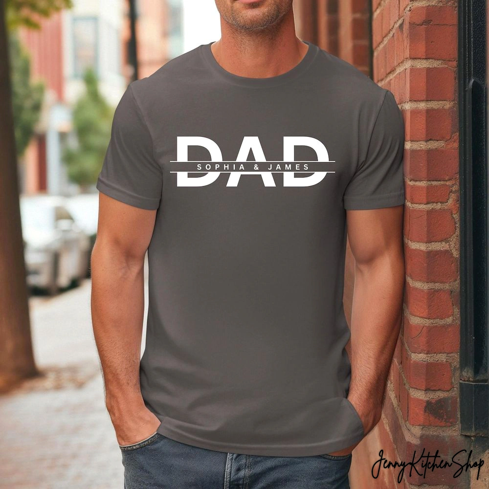 Personalized Dad Shirt With Kids Names