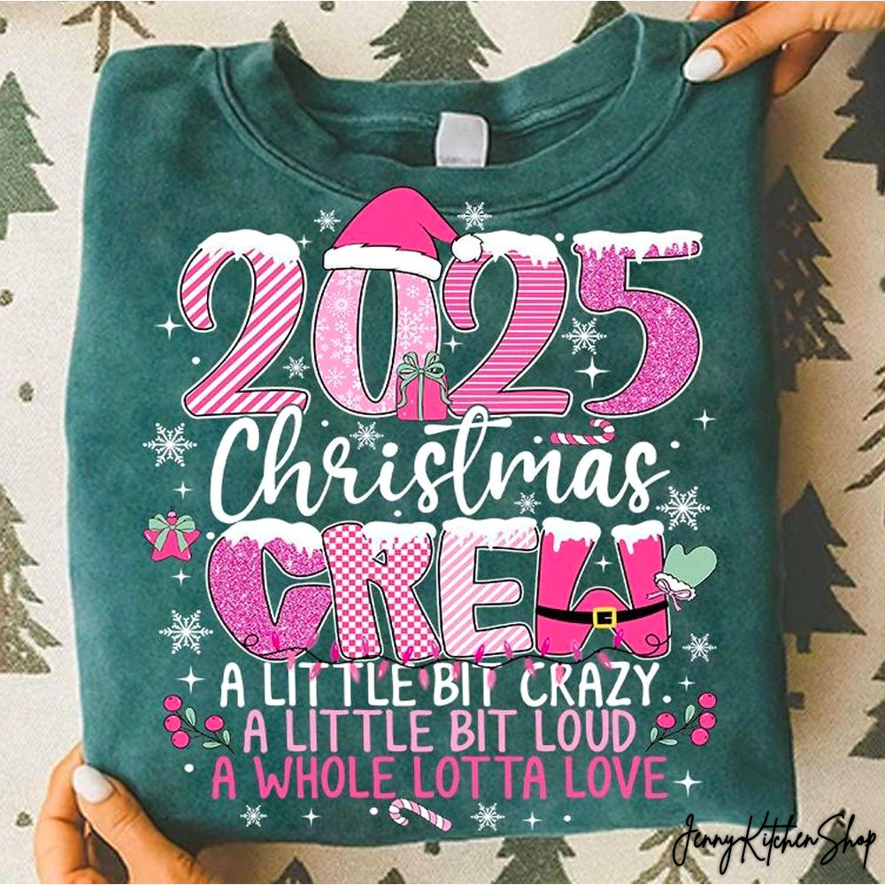 Pink Christmas Crew T-Shirt