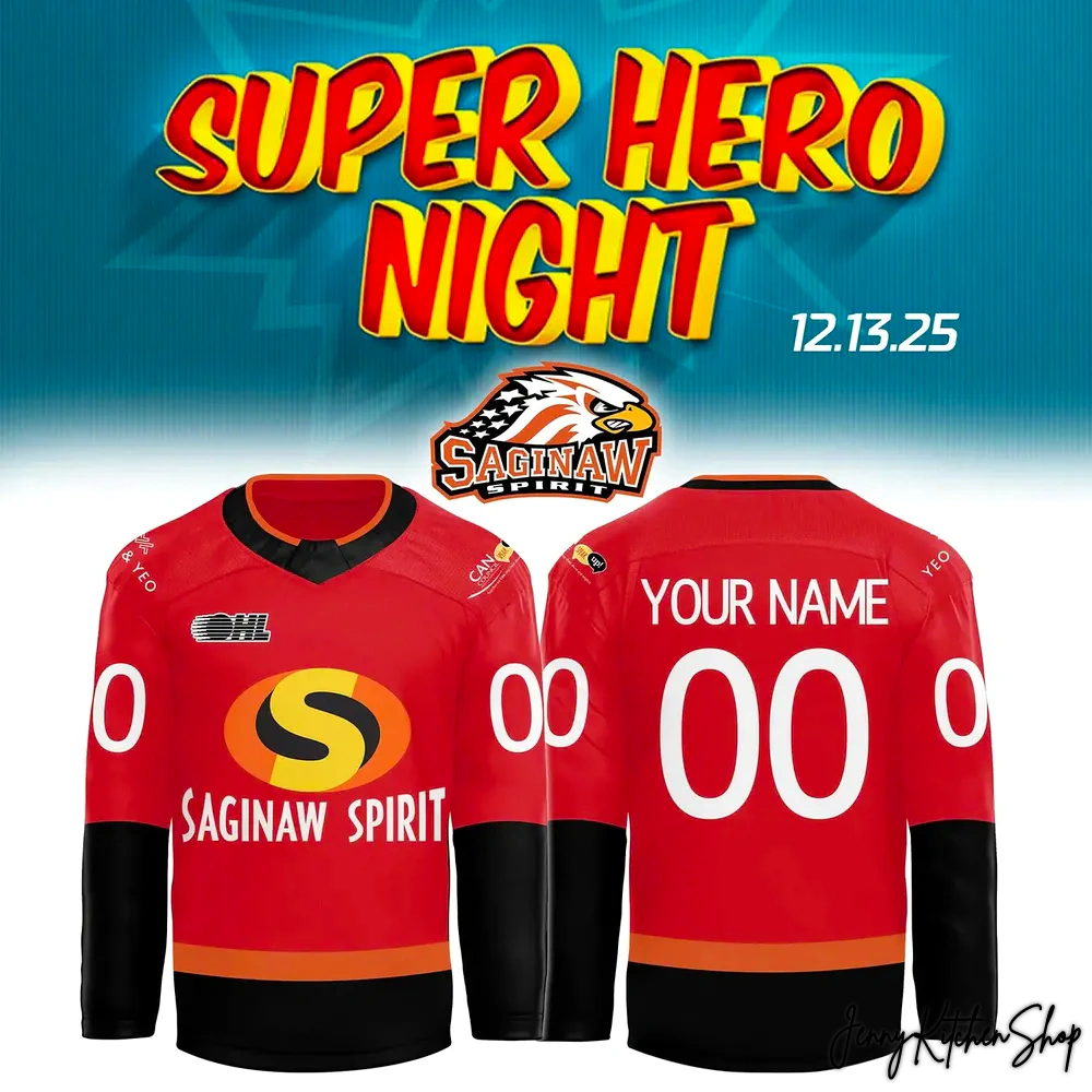Saginaw Spirit Super Hero Night 2025 Limited Hockey Jersey