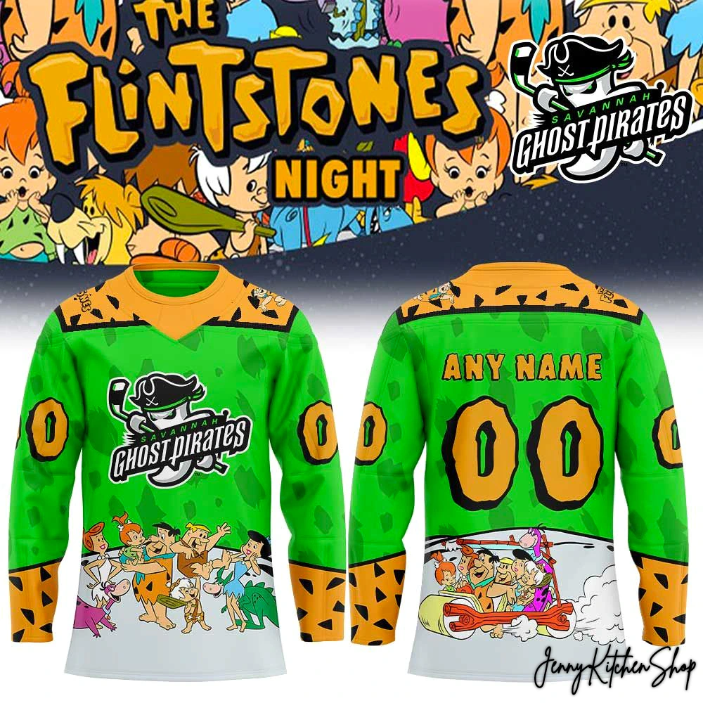 Savannah Ghost Pirates Flintstone Night Limited Hockey Jersey Savannah Ghost Pirates Flintstone Night Limited Hockey Jersey