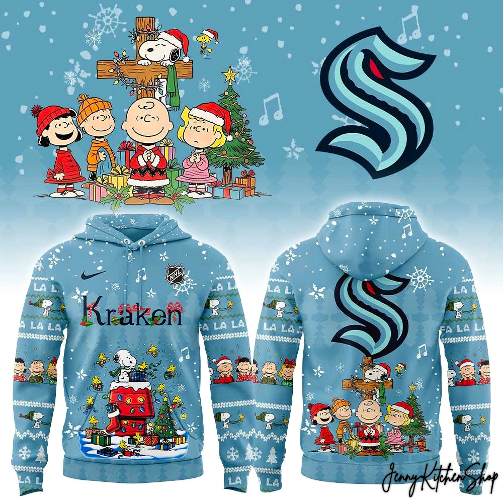 Seattle Kraken Peanuts Christmas Hoodie